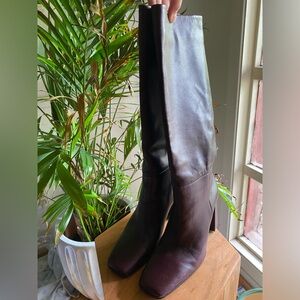Zara knee high leather boots size 7